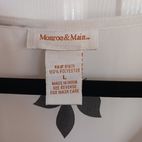 Women's Monroe & Main Sheer White/Black Pants Set Size L lightweight boho cruise - Picture 5 of 12